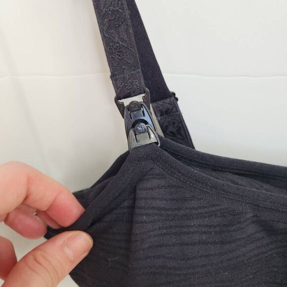 Kindred Bravely Solid Black Womens Large Nursing Pumping Bra Comfort Nylon Blend - Picture 5 of 12